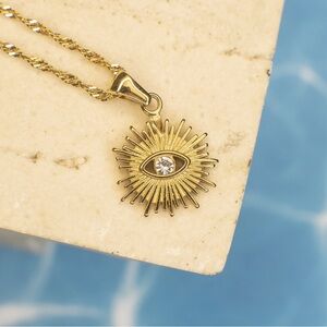 HELIX RADIANT EYE GOLD NECKLACE